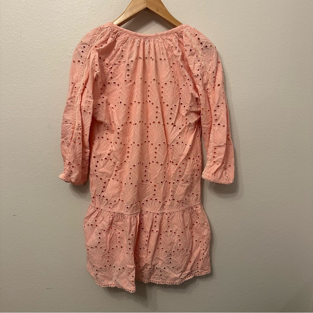 Melissa Odabash Ashley Pink Eyelet Swimsuit Beach Cover-Up Tunic Kaftan Dress - Picture 7 of 9